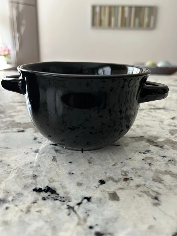 Conjunto de 2 tigelas de sopa de cerâmica preta para micro-ondas, máquina de lavar louça e forno seguro. - Imagem 3 de 4