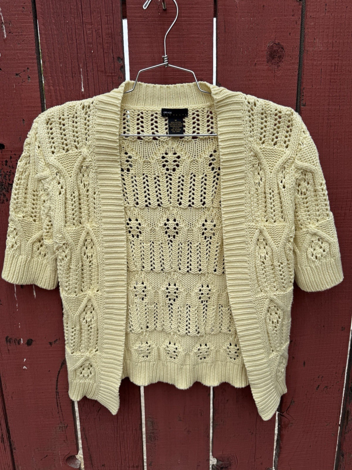 Grace Elements Yellow Cardigan Sweater Chunky Kni… - image 2