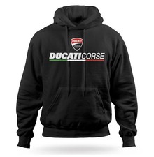 Felpa Ducati Corse Maglia con Cappuccio Personalizzata Bianca Nera
