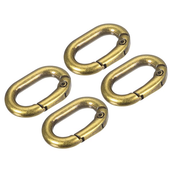 "Feder Ovaler Ring,4Stk 0,83\" Trigger Feder SchlüSselring Schnalle,Messing"-image