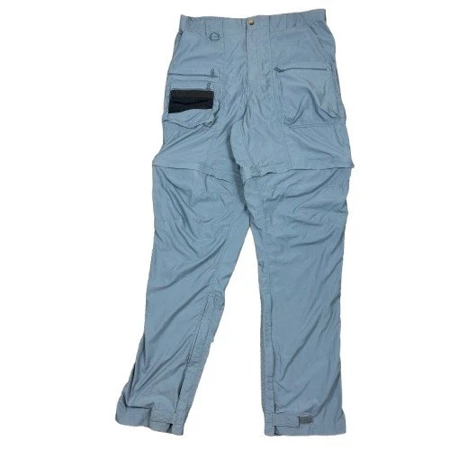 Hook & Tackle Convertible Nylon Fishing Pants Blue Outdoors Mens Size Small