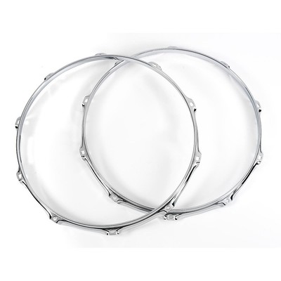 DW 10 Lug True Hoop Batter and Snare Side Pair 14 Inch Chrome