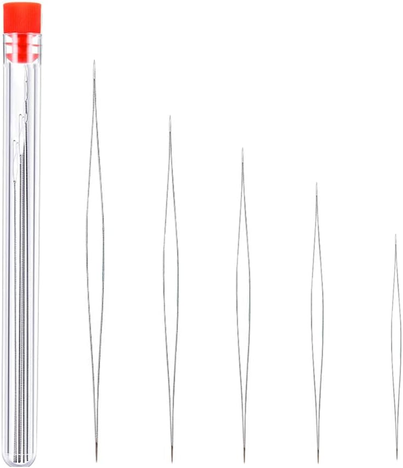 Bead Needle, 5 Sizes Stainless Steel Sewing Needles, Big Eye Beading Needles, Co
