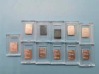 Lot of 27 bars/rounds - 1 gram Each .999 Pure Silver Bars Rounds - Mixed Designs