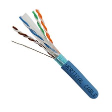 Vertical Cable Cat6 Shielded 23AWG Solid Bare Copper Conductor Cable 1000ft Blue