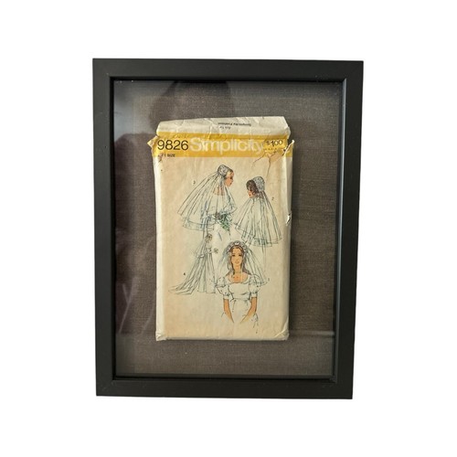 Framed VINTAGE Simplicity Sewing Pattern WEDDING VEIL 1960s Seamstress Retro MCM - Picture 6 of 15
