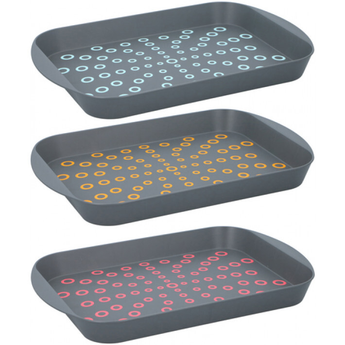 Serviertablett Rutschfest Frühstückstablett 44x30cm Kunststoff Tablett mit Griff