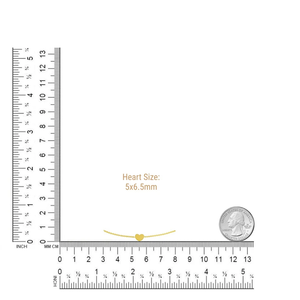 Heart Charm Bracelet Solid 14K Real Gold Cable Chain Adjustable Bolo Bracelet - Image 2 of 3