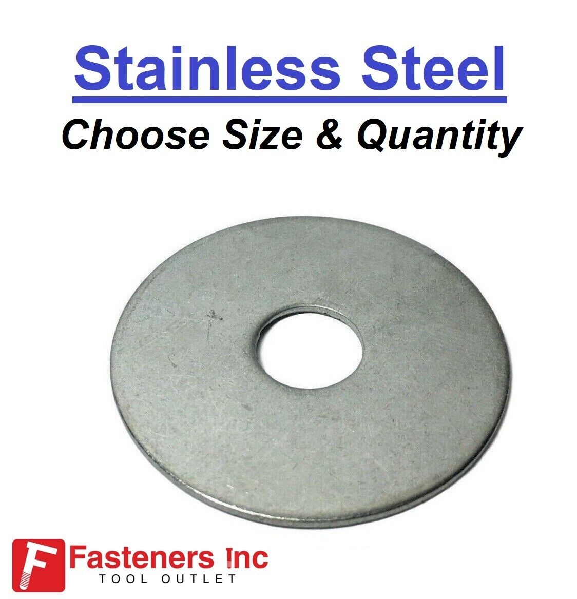 OD Stainless Steel Fender Washers Type 304 (Choose Size & Quantity)