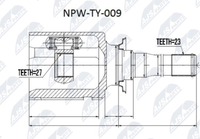 NPW-TY-009 NTY Gelenksatz, Antriebswelle FüR Toyota