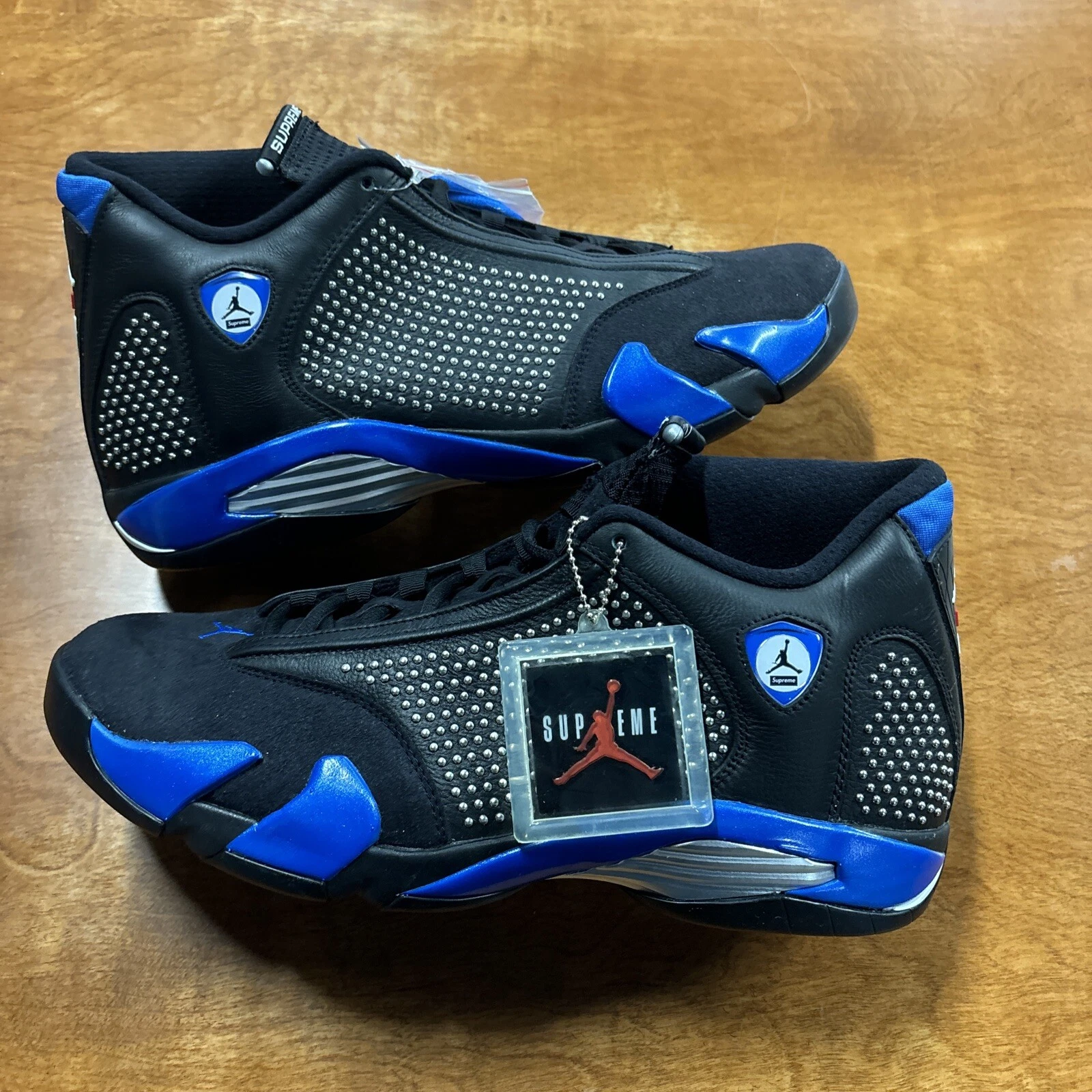 Taille 14   Supreme x Air Jordan 14 Retro Noir Varsity Royal (BV7630 004)