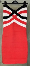 Style Me Red Black and White Bandage Bandeau Bodycon House Of CB Style Size XS