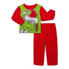 New Grinch Who Stole Christmas Toddler Top and Pants 2-Pc Pajama Set 2T - 5T