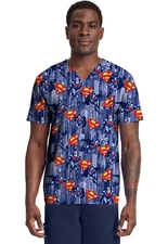 Superman Cherokee Scrubs DC Tooniforms Mens V Neck Top TF788 DMMF