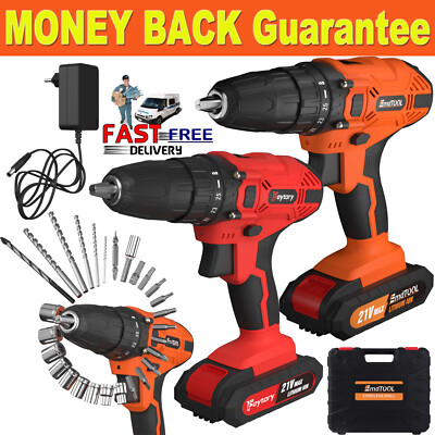 Electric Cordless Drill 21V Electric Drill Combo Set with Battery & Charger New