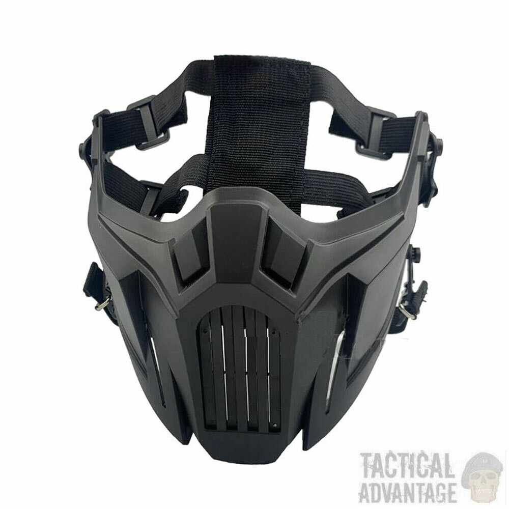 Black Tactical Airsoft Half Face Paintball Mask Helmet Compatible