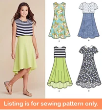 SEWING PATTERN Sew Girls Clothes Clothing Dress Party Formal Teen Plus Size 8065