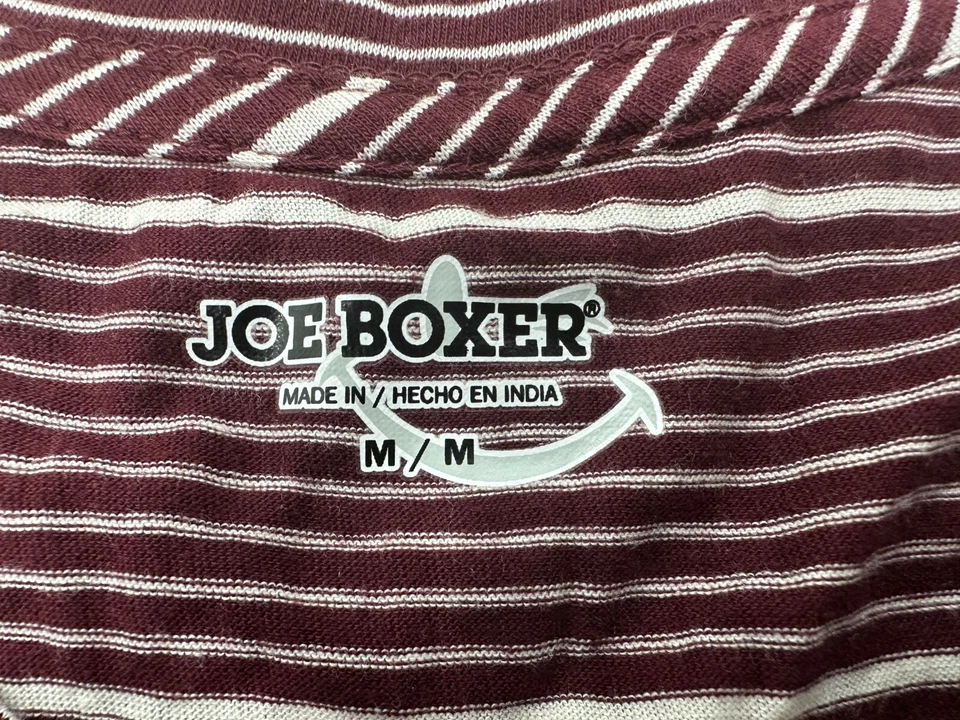 Camisa Joe Boxer Mujer Mediana Roja Rayas Ligera Cuello en V Manga Larga Top Nueva con Etiquetas Foto 2 de 4