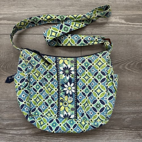 Vera Bradley Shoulder Handbag Purse, Green, Blue, Adjustable Strap - 第 1/17 張圖片