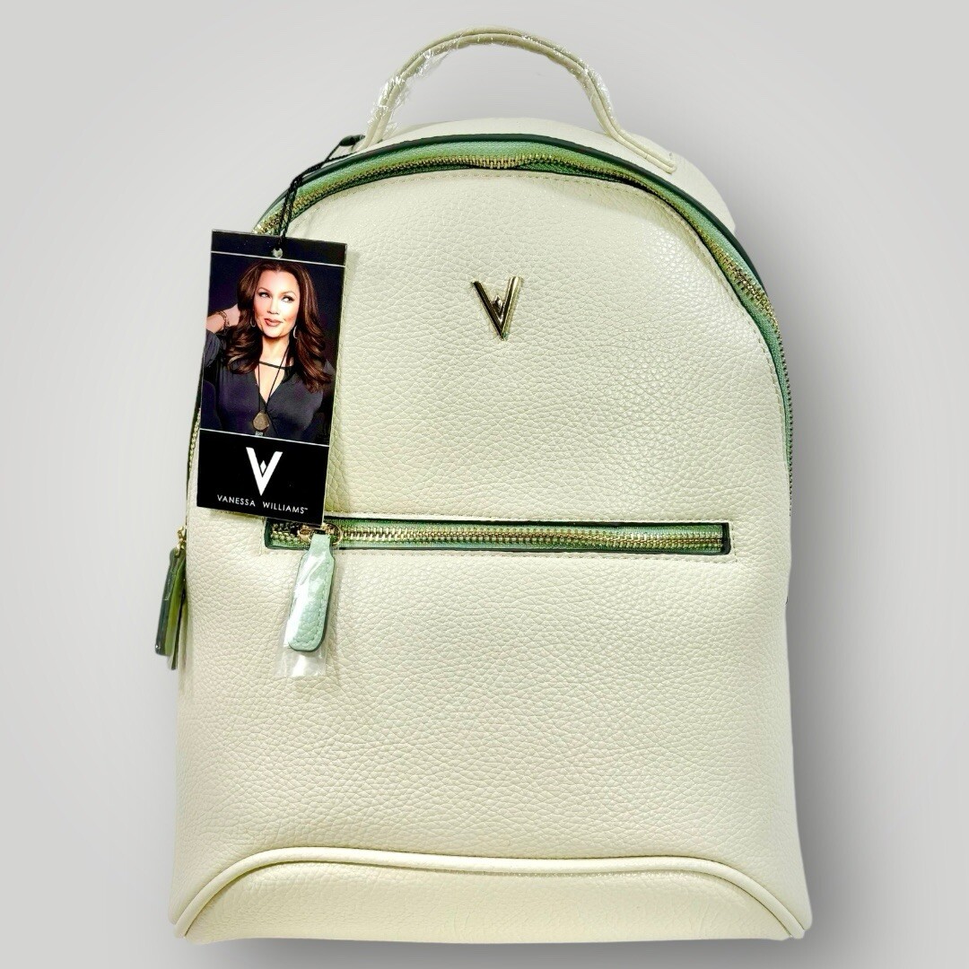 NWT Vanessa Williams Mini Backpack Bone/Mint Vegan Leather | eBay