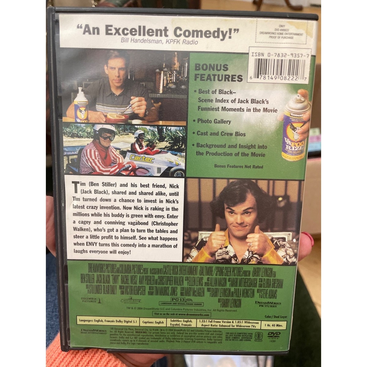 Envy DVD Movie Ben Stiller Jack Black Christoper Walken