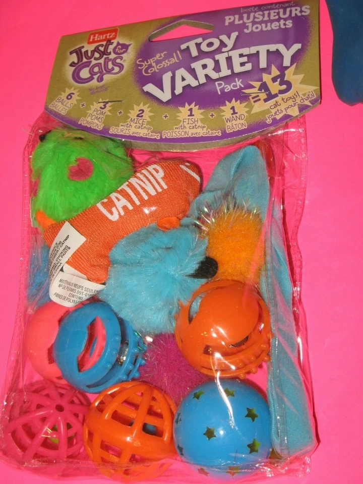 Игрушки для собак Hartz Just For Cats Kitty Frenzy 13 игрушек для кошек (2 УПАКОВКИ), мягкая говядина - Изображение 3 из 4