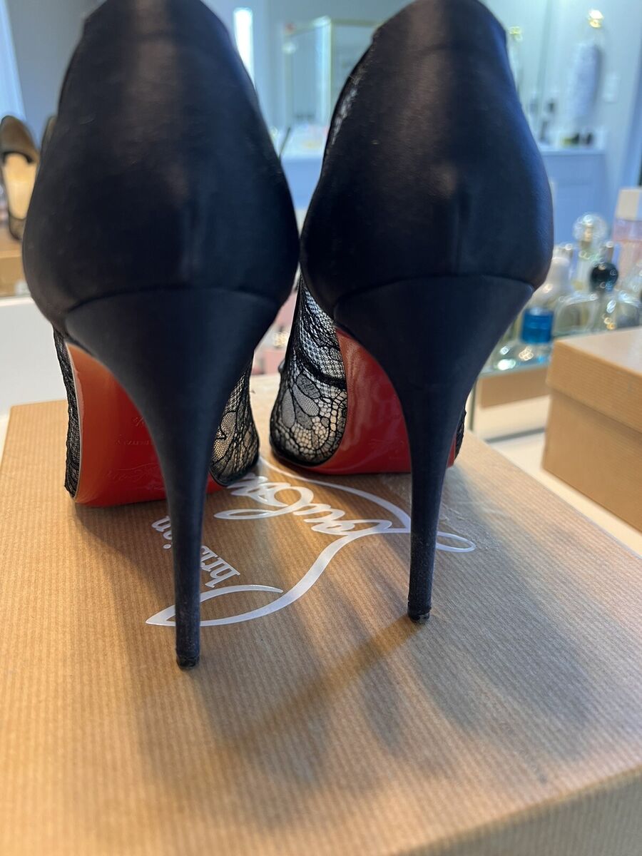 PIGALACE LOUBOUTIN 100 Black Lace Heels 37.5 | eBay PIGALACE LOUBOUTIN 100 Black Lace Heels 37.5 | eBay