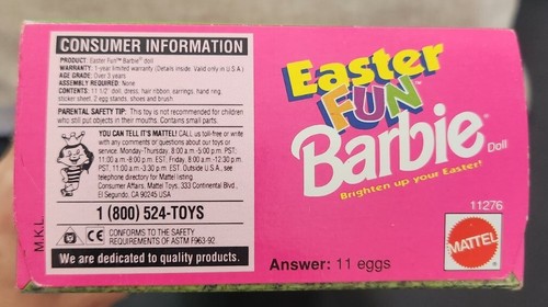 OSTERN FUN BARBIE Puppe Special Limited Edition NRFB # 11276 1993 Vintage - Bild 10 von 10