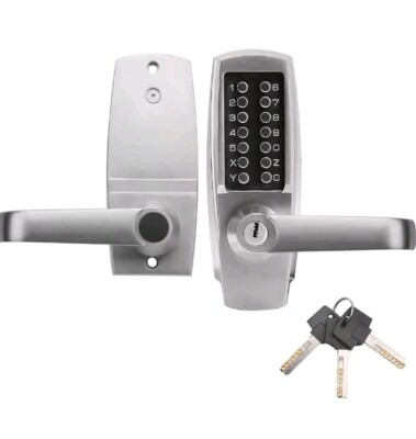 Mechanical Door Lock, Push Button Lever, Keyless Entry, Commercial & Residential