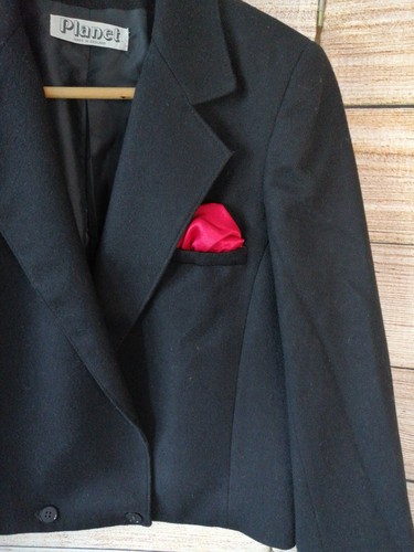Vintage Womens Jacket Blazer Size 12 Black Smart Long Sleeve Wool Blend Collared - Picture 3 of 13