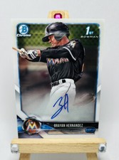 BRAYAN HERNANDEZ 2018 Bowman Chrome Prospect Autograph 1st Bowman Miami Marlins
