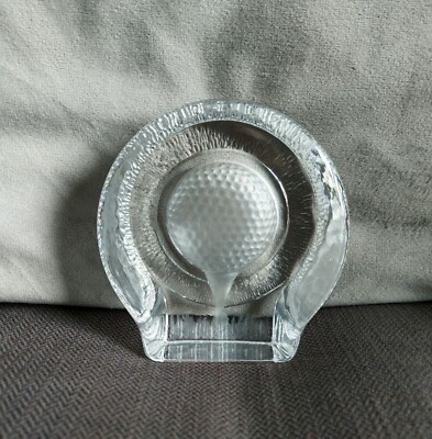 Klar geschliffenes Glas Kristall 3D Golfball Briefbeschwerer erstaunliches visuelles Erlebnis 