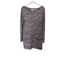 Eight Eight Eight Striped Long Sleeve Sweater Dress Small Pockets black white