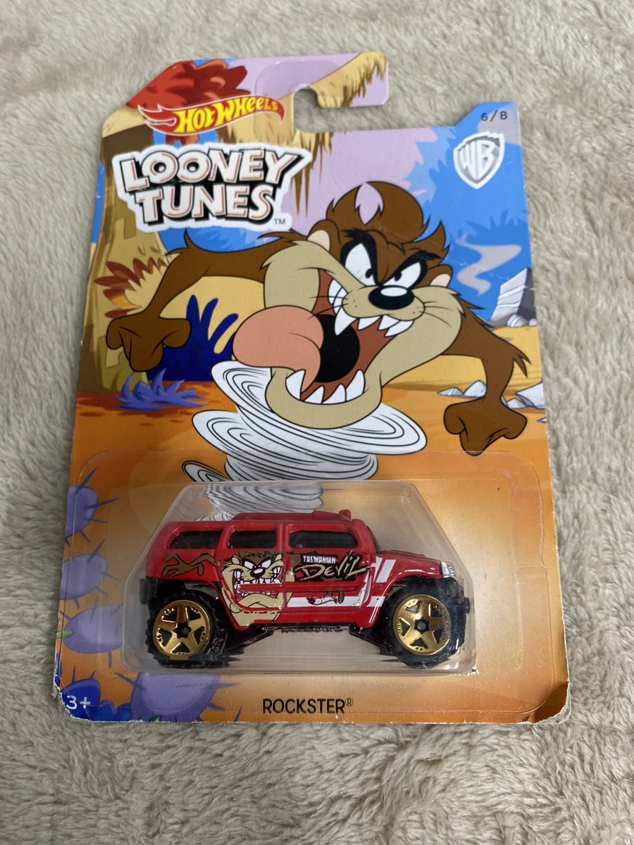 2018 Hot Wheels Looney Tunes Tasmanian Devil 6 8 ROCKSTER Red w Gold ORUT5 Spoke