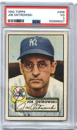 1952 Topps #206 Joe Ostrowski New York Yankees PSA 3