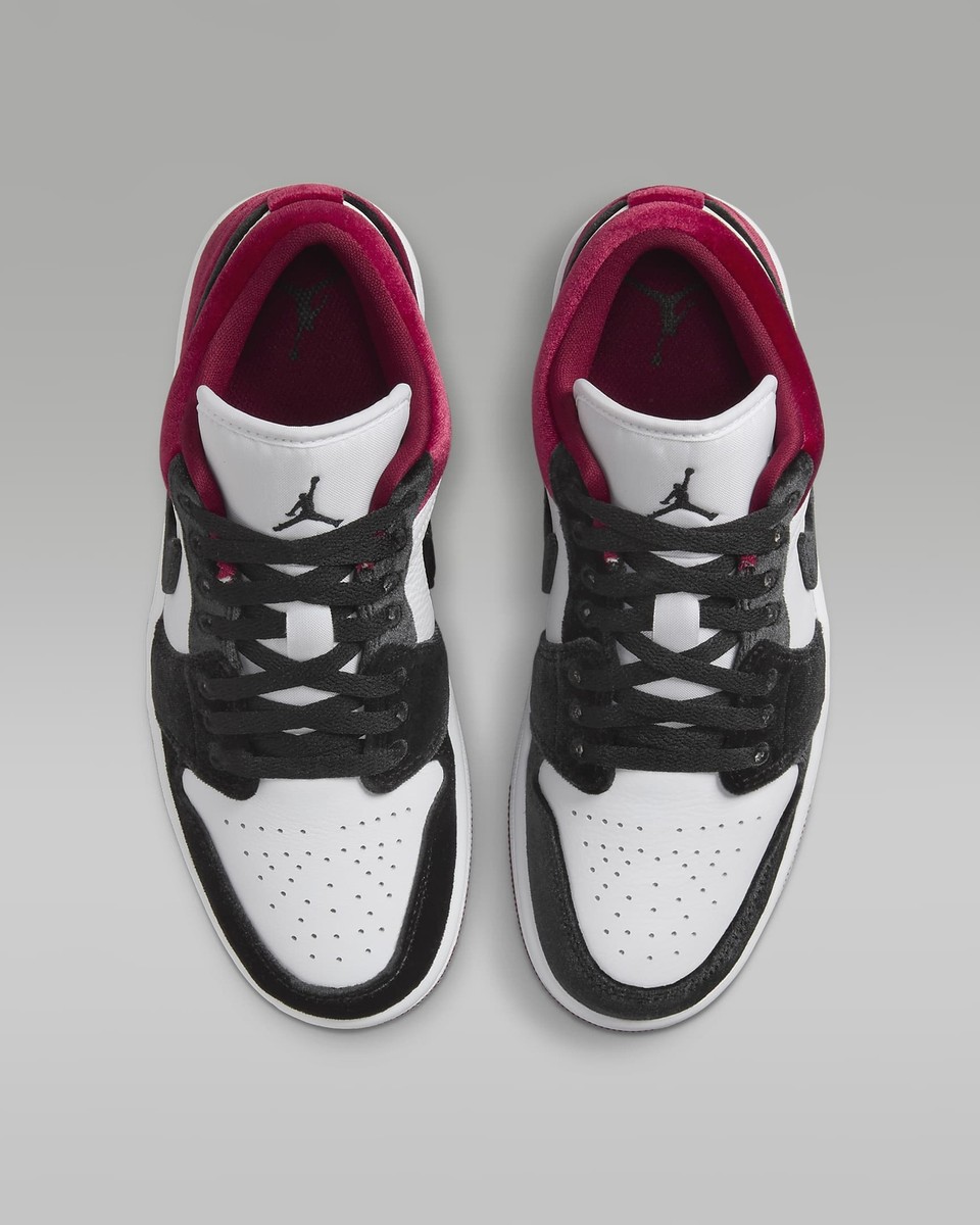 FZ3242-001 Nike Air Jordan 1 Low SE Velvet Red Black (Men's FZ3242-001 Nike Air Jordan 1 Low SE Velvet Red Black (Men's