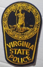 VINTAGE USA VIRGINIA STATE POLICE UNIFORM SHOULDER SLEEVE PATCH EMBROIDERED