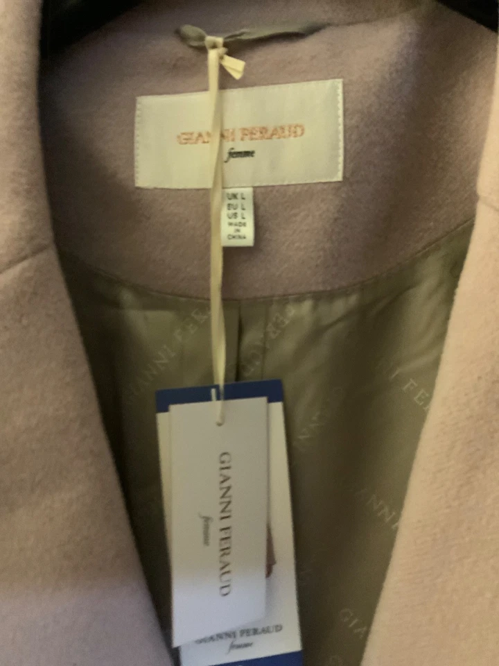 GIANNI FERAUD Womens Pastel Lilac Single Breasted Coat Size new with tags - Image 4 of 4