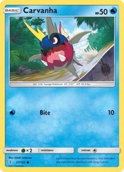 Carvanha 27/145 Sun & Moon Guardians Rising Common