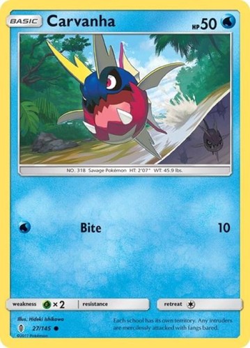 Carvanha 27/145 Sun & Moon Guardians Rising Common