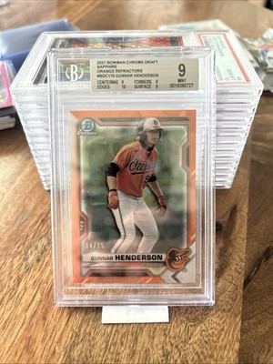 Bowman 2021 Chrome Draft Sapphire Gunnar Henderson #BDC-175 Orange /25 BGS 9