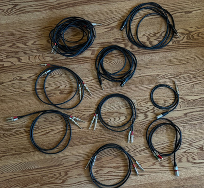 High quality studio cables, (RCA and XLR by PROCO, HOSA, HOSA Silver Ream)
