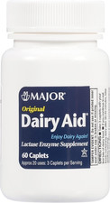 Original Dairy Aid - Lactase Enzyme Supplement - 60 Caplets 1 Pack 