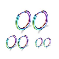 Surgical Stainless Steel Hoop F: Colour Diameter 8mm/10mm/12mm ,3 Pairs