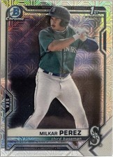 2021 Bowman Chrome #BCP-215 Milkar Perez Prospects Mojo Refractor