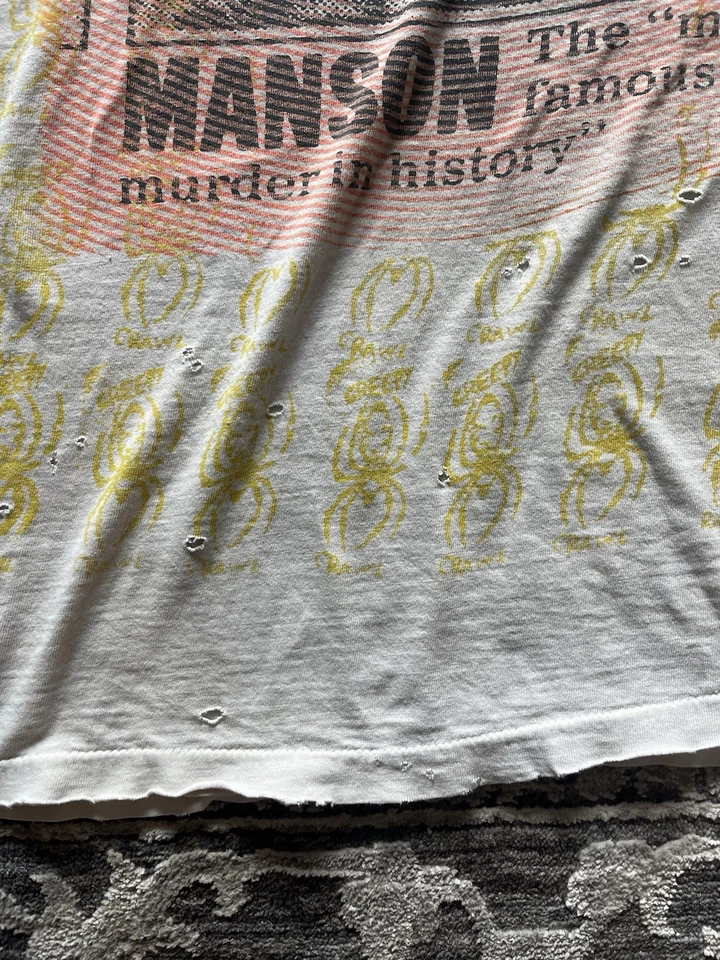 Camiseta Don Rock Vintage Años 80/90 Charles Manson Punk Rock Golpeada Puntada Única Foto 4 de 4