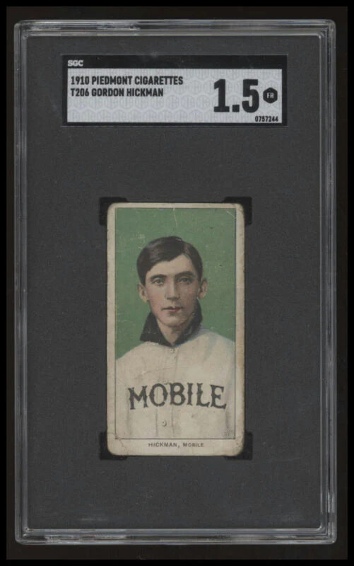1909 T206 GORDON HICKMAN FAIR PIEDMONT 350 SL SGC 1.5 BASEBALL MOBILE SEA GULLS