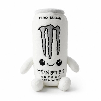 Monster Energy Drink Plüschtier Zero Sugar weißes weiche Puppe Geschenk 23 cm