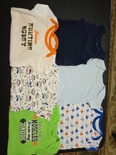 Boys Sz 3-6m Lot Of 6 One Piece Rompers 2CUTE 