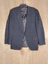 Hodge & Sons Men’s Wool Blazer Jacket 42r Pinstripe 2-Button Gray Made in USA